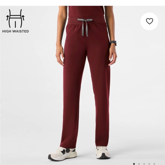 Figs Pants - Figs Highwaisted Livingston Pants - Burgundy